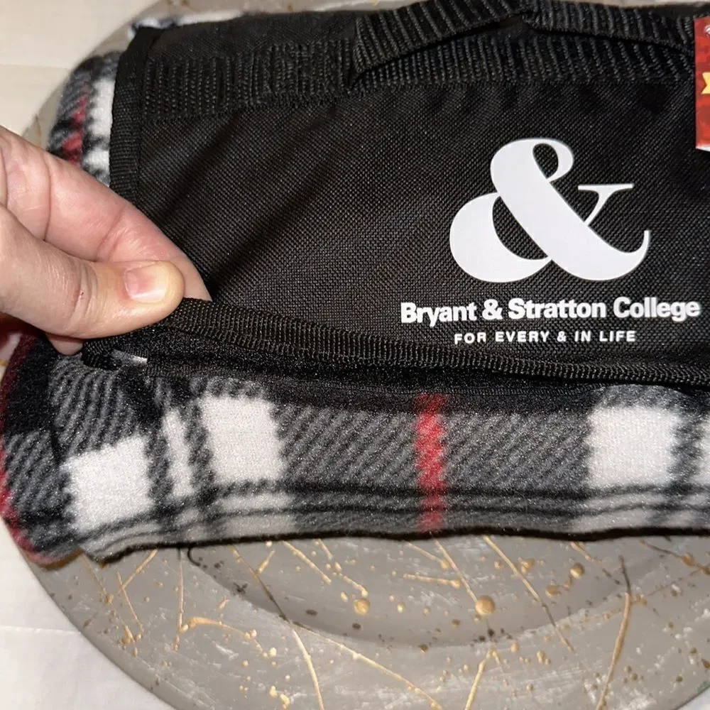 Bryant & Stratton Holiday Gifting Picnic or Lounge Plaid Fleece Blanket